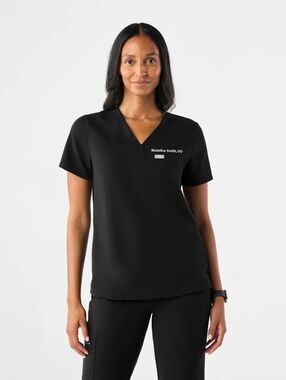 Figs Black Catarina Scrub Top